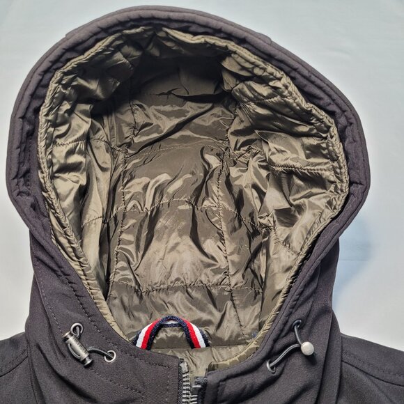 Tommy Hilfiger Mens Hooded Jacket Black Soft Shell Double Lined Medium Gorpcore - Picture 12 of 14